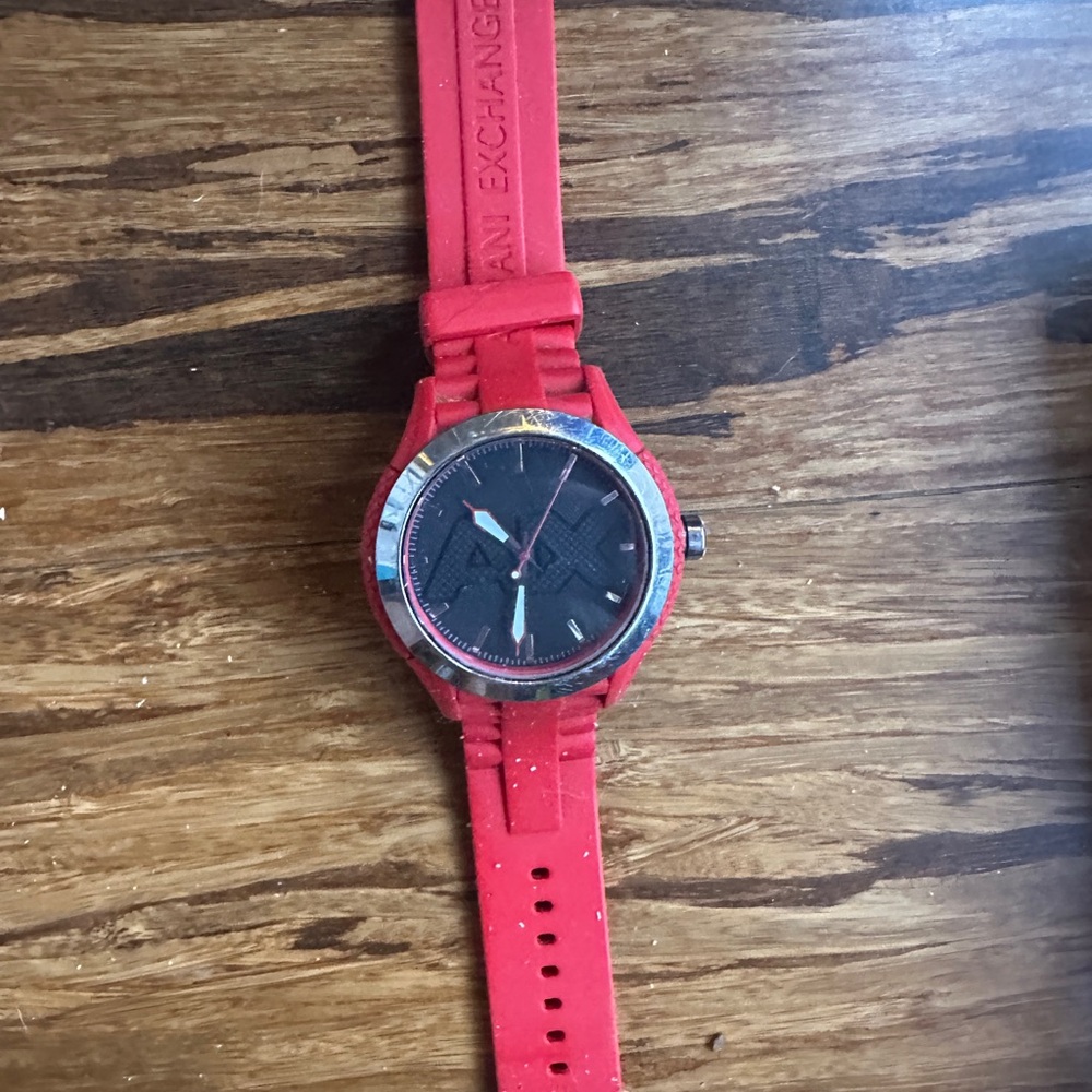 Armani Exchange Red and Black Watch